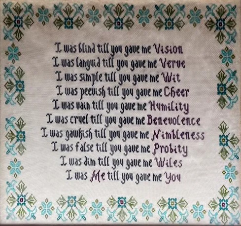 Cross-stitch of Lumon's nine core principles